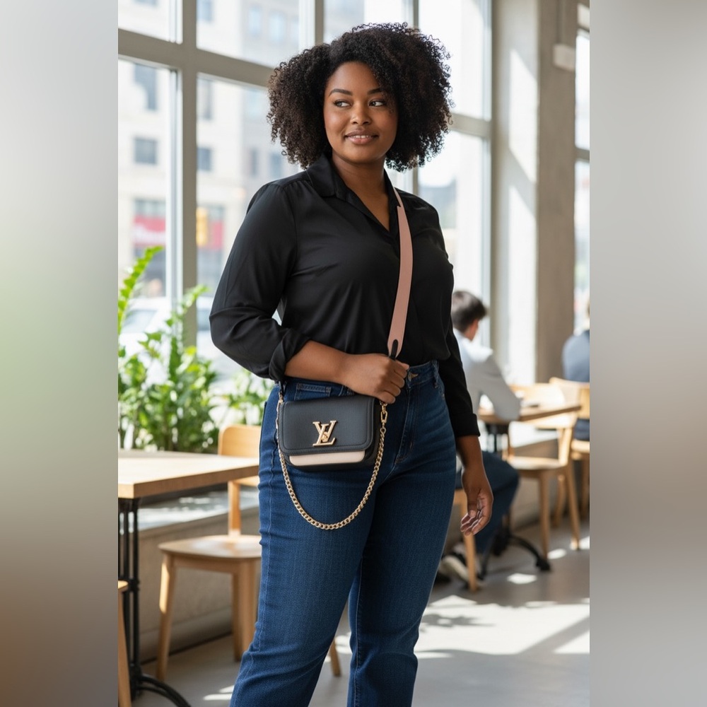 Louis Vuitton Lock me Tender Black and Pink Crossbody Bag(W/COA,box&Dust bag) - Picture 3 of 3